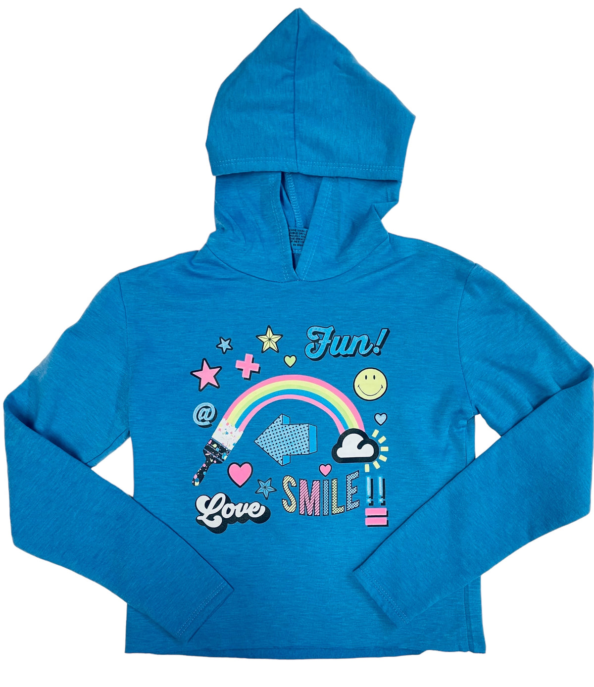 Firehouse Clothing Make You Smile Hooded Sweatshirt- Neon Blue