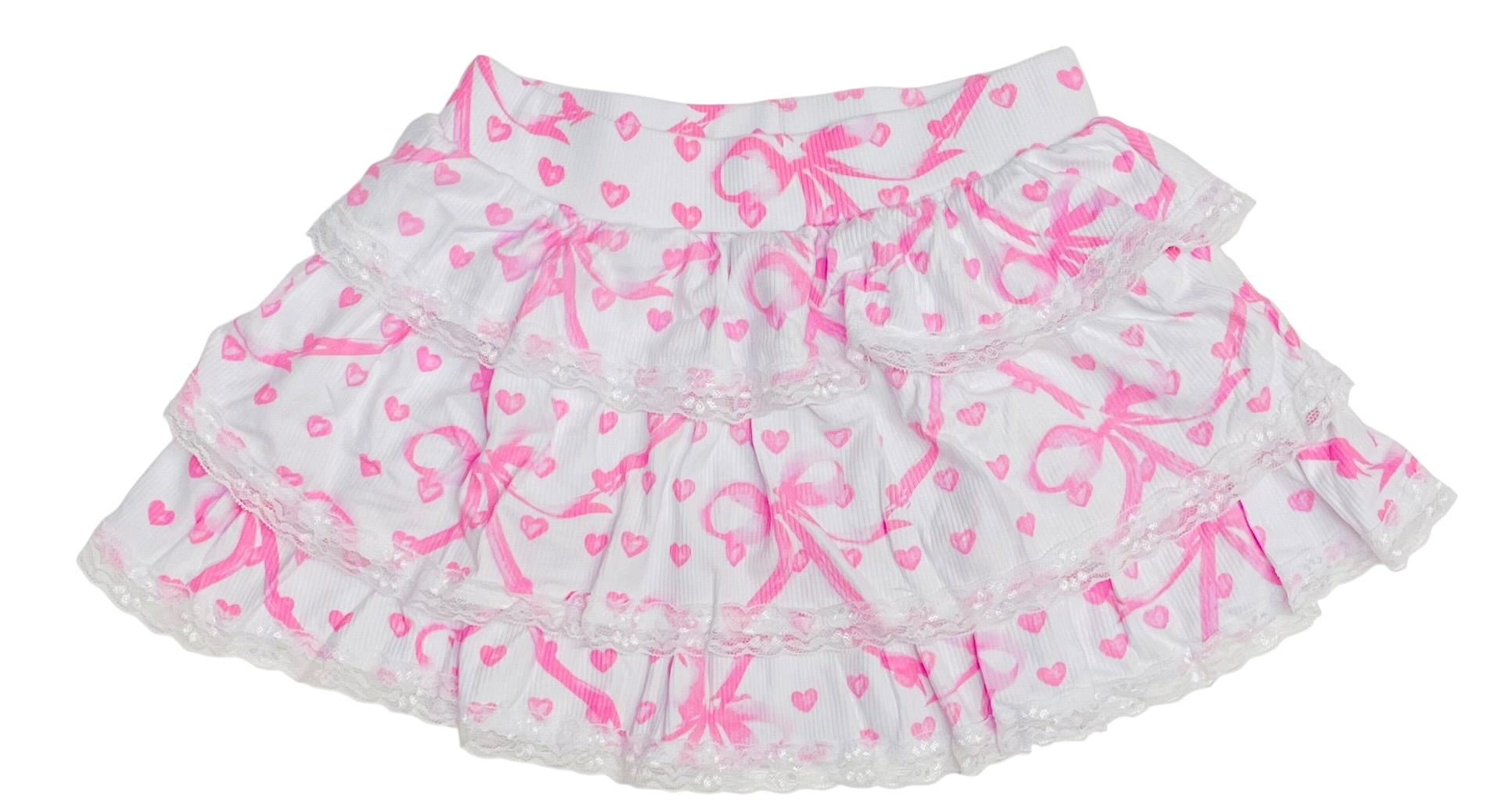 Flowers By Zoe pink and white ruffle skirt