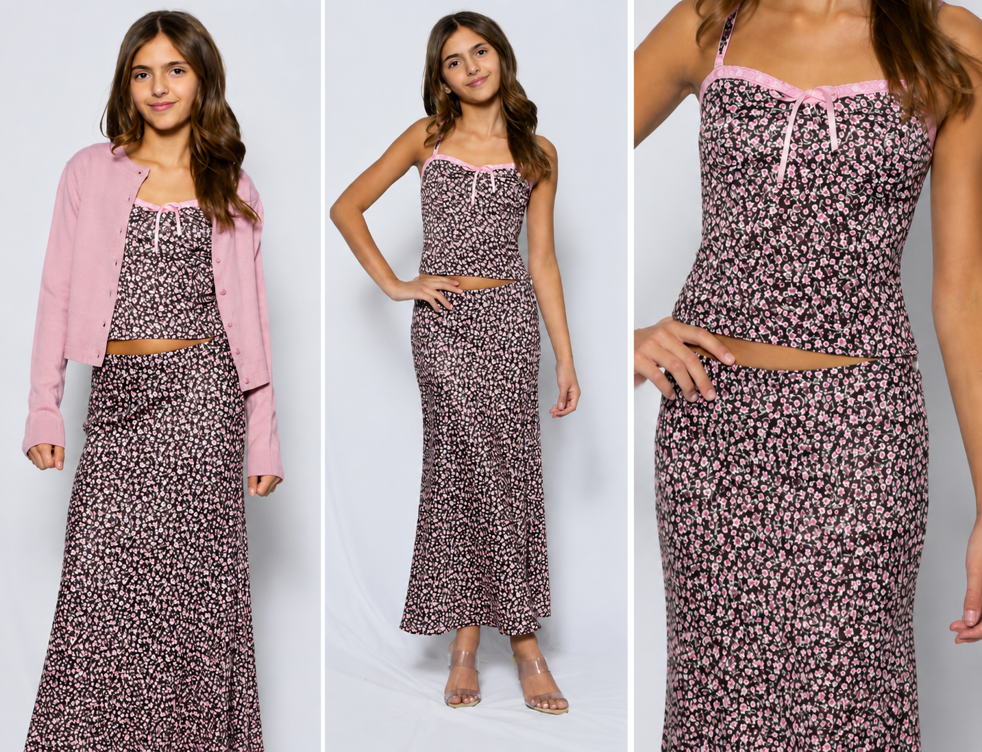 KatieJ NYC Tween Coco Espresso Floral Top
