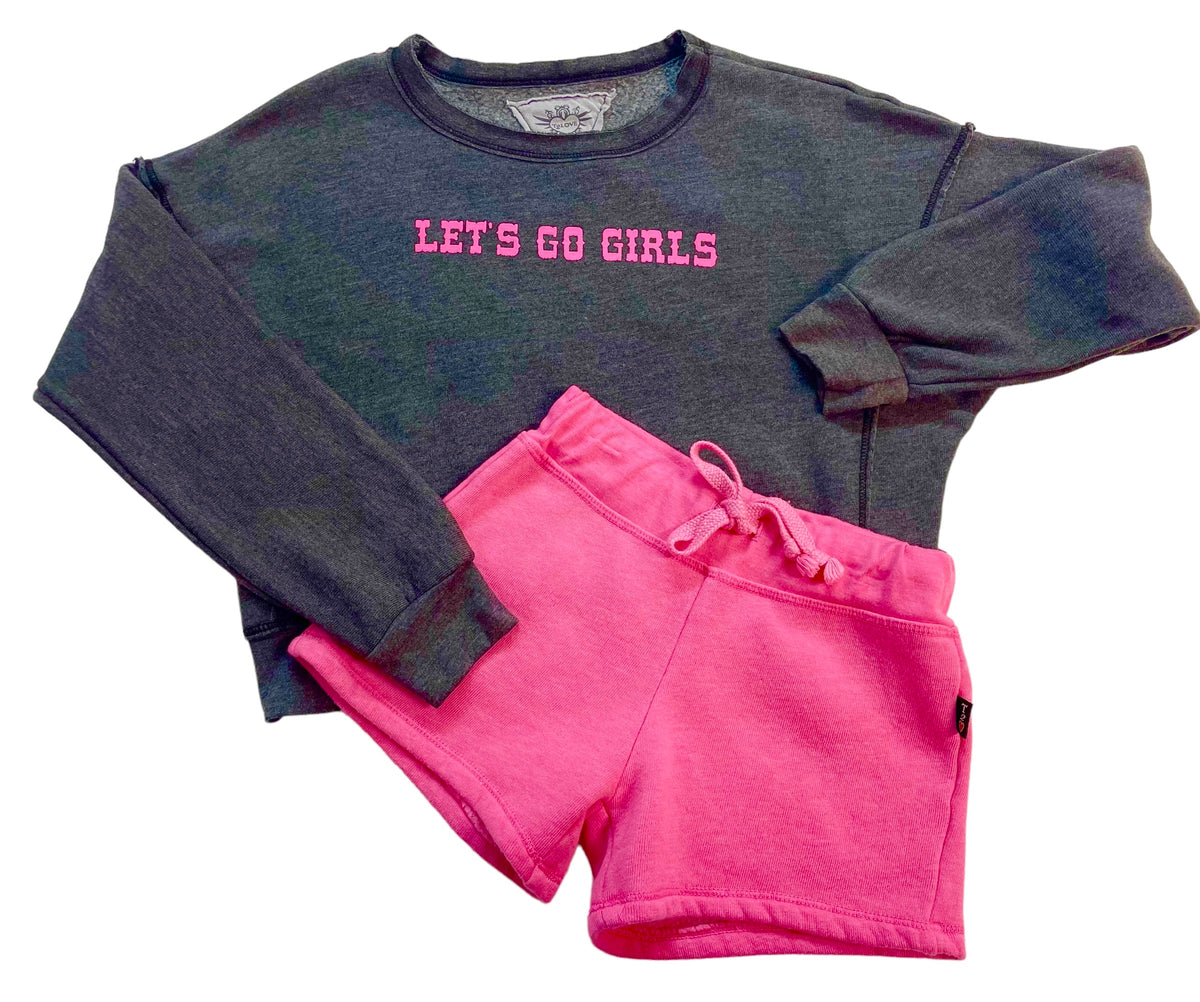 T2Love Charcoal Let&#39;s Go Girls Dolman Sweatshirt