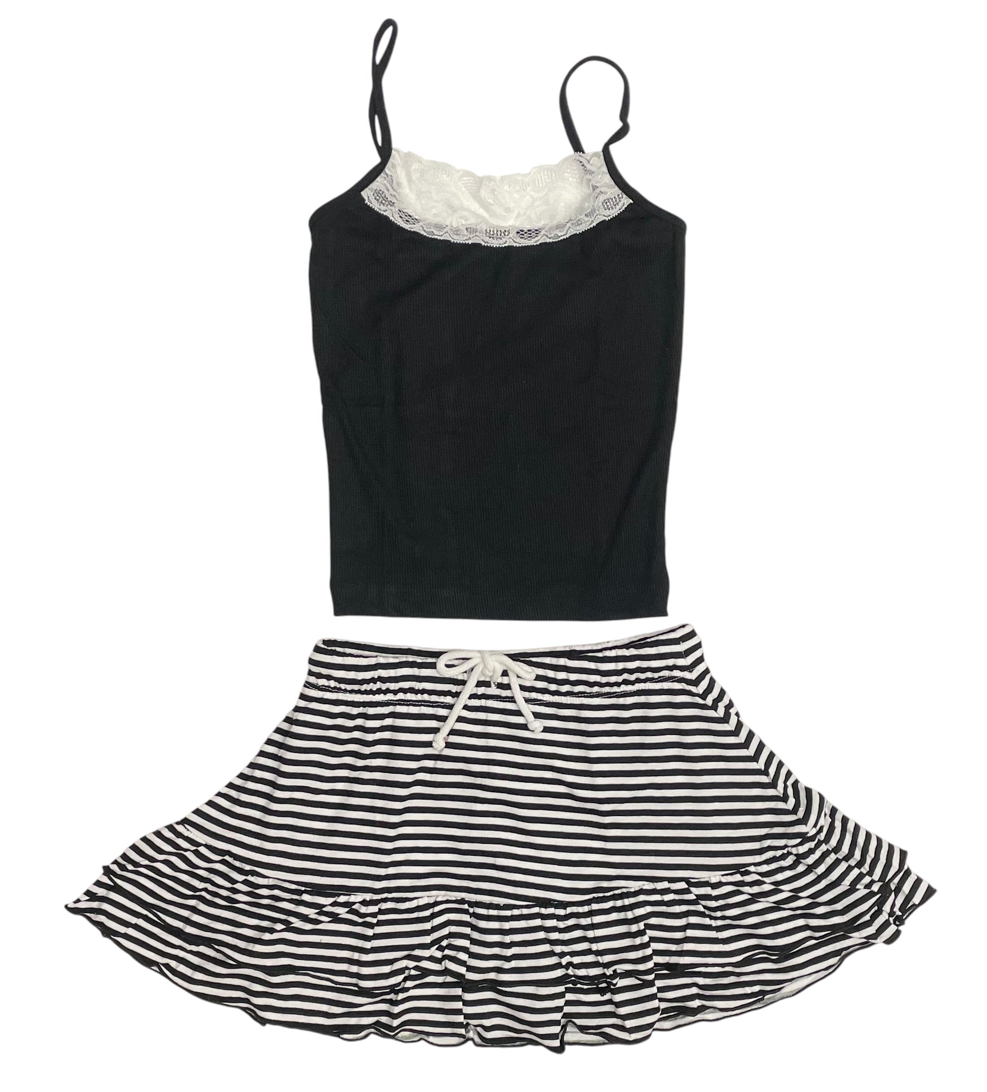 tween girls black stripe boutique skirt skort