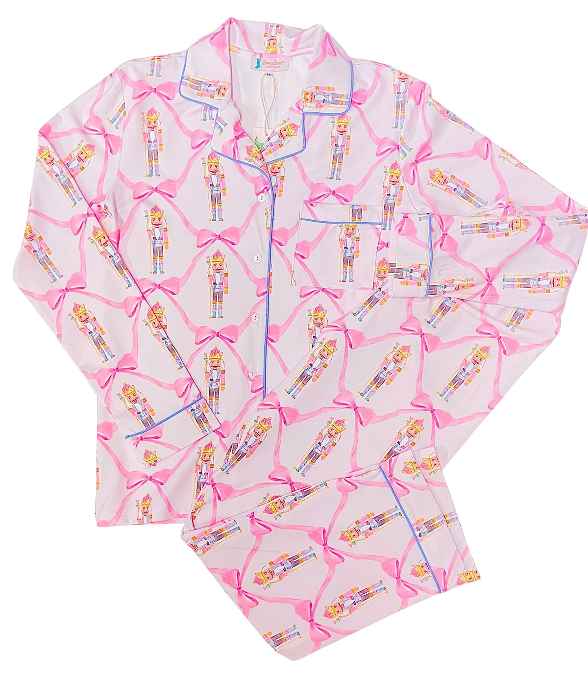 Women&#39;s 2pc Pink Nutcracker Button-Up Pajamas
