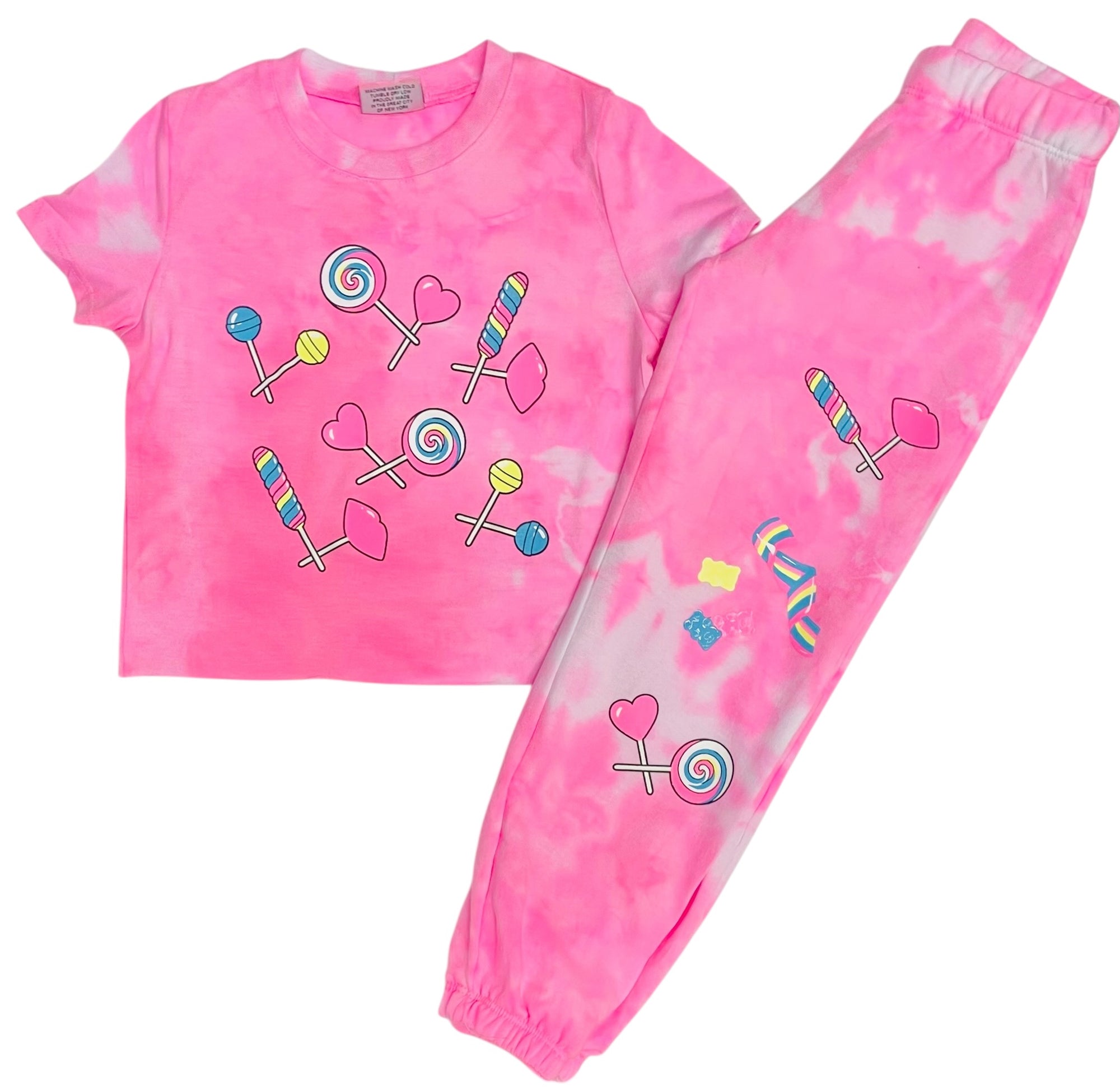 Firehouse Girls Candy Toss Sweatpant- Neon Pink Cloud