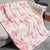 Bow Patterned Throw Blanket 50 X 60- Baby Pink