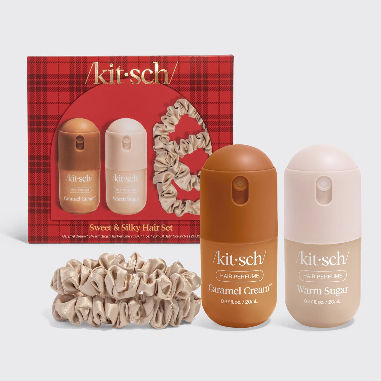 KITSCH - Sweet & Silky Hair Perfume 4pc Gift Set- Warm Sugar & Carmel Cream