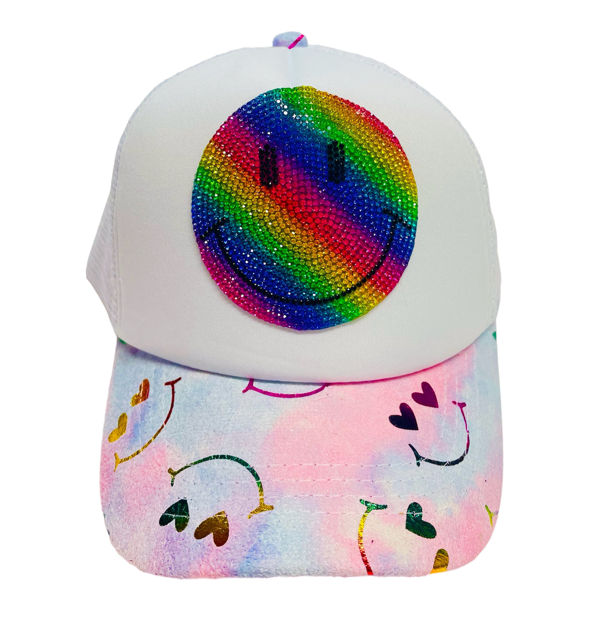 Bari Lynn Rainbow Smiley Trucker Hat * Toddler &amp; Tween