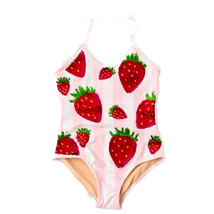 Shade Critters Flip Sequins Strawberry One Piece Swimsuit