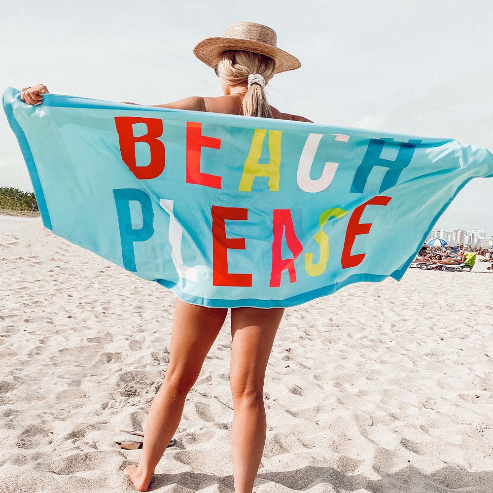 Beach Please Quick Dry Jumbo Beach Towel &amp; Bag