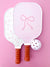 Pala de pickleball con lazo floral rosa de Coquette