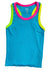 Flowers By Zoe Turquoise & Neon Colorblock Tank