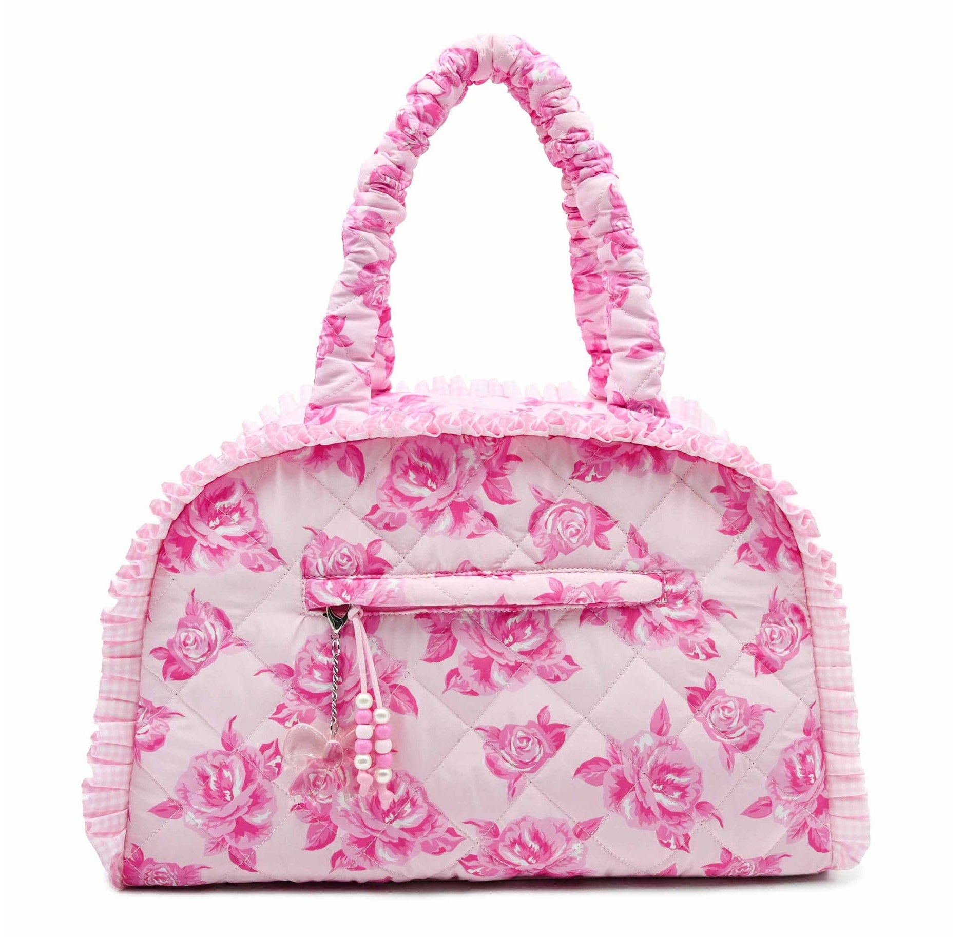 Quilted Rose Printed Medium Duffle Bag