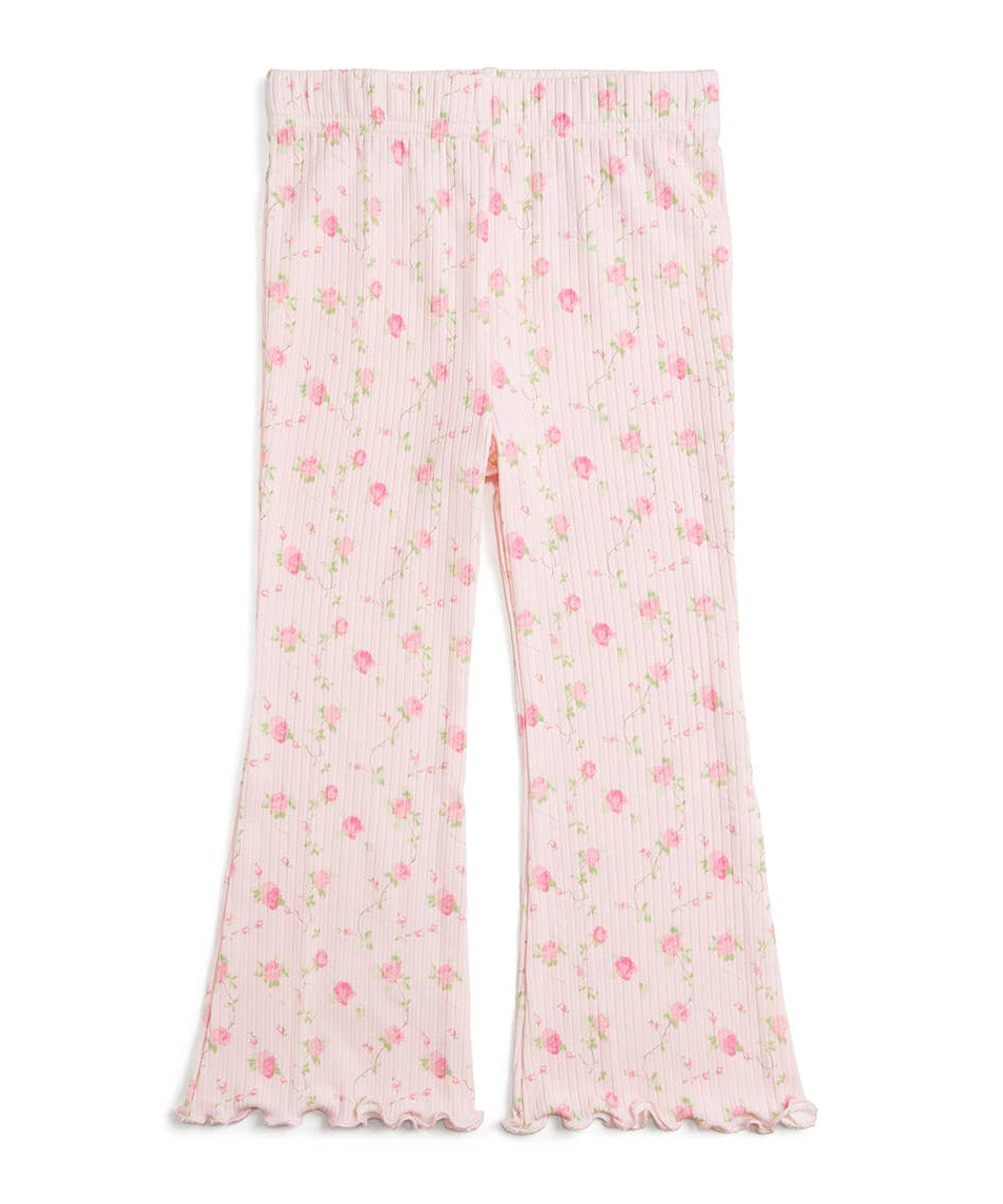 Sweet Wink Pink Rose Print Flare Legging