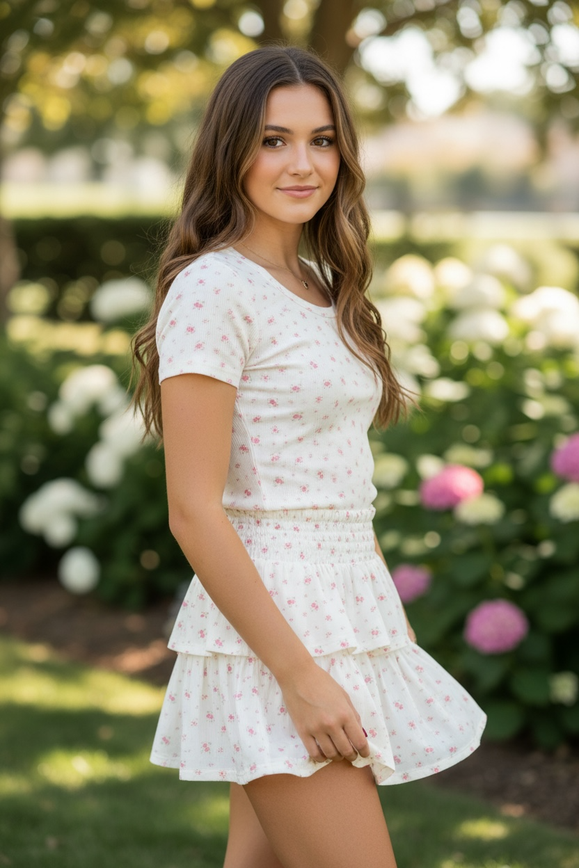 KatieJ NYC Tween Knit Paloma Skirt - Cutesy Rose