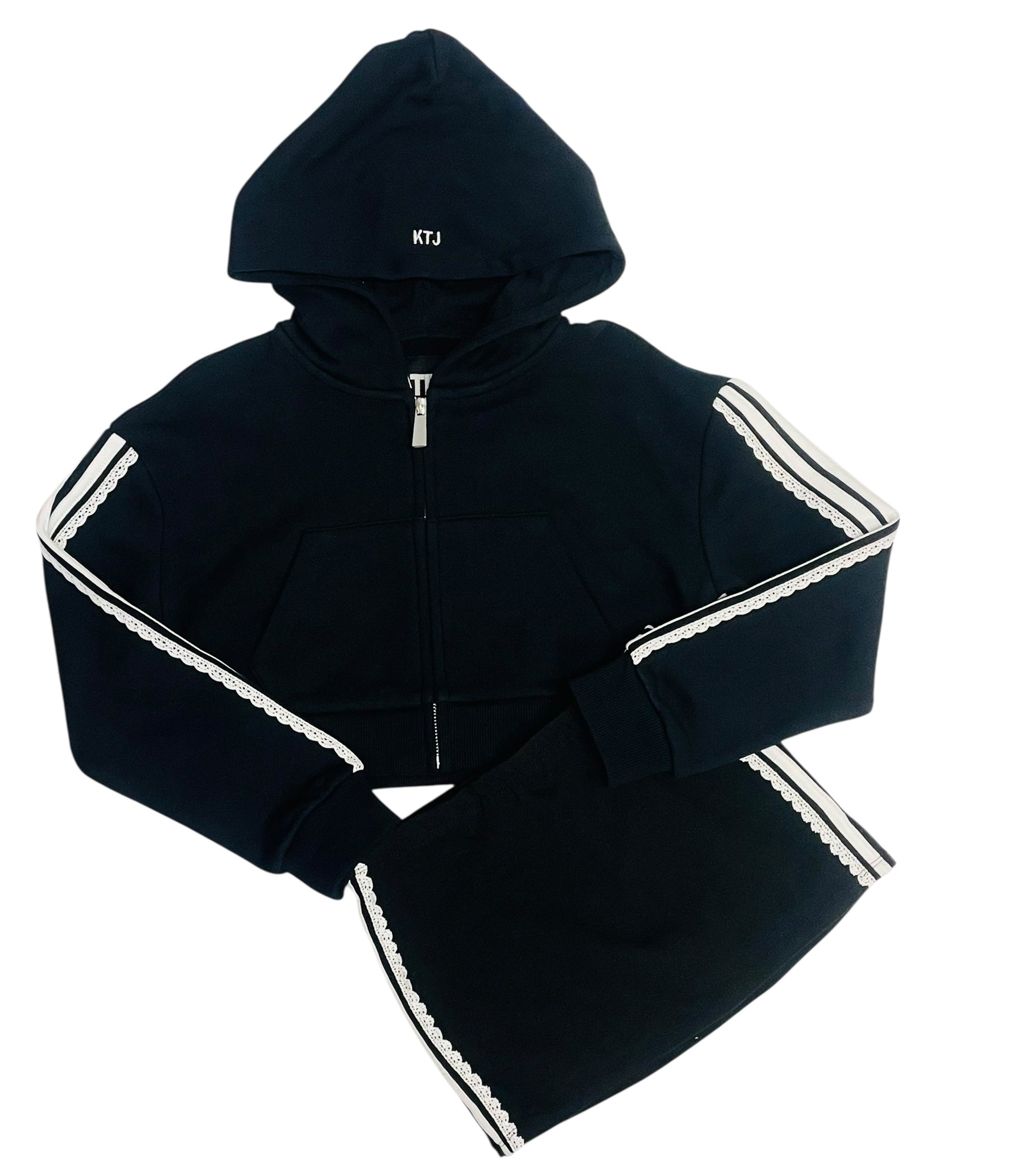 KatieJ NYC Tommy Skort- Ivory Lace + Black