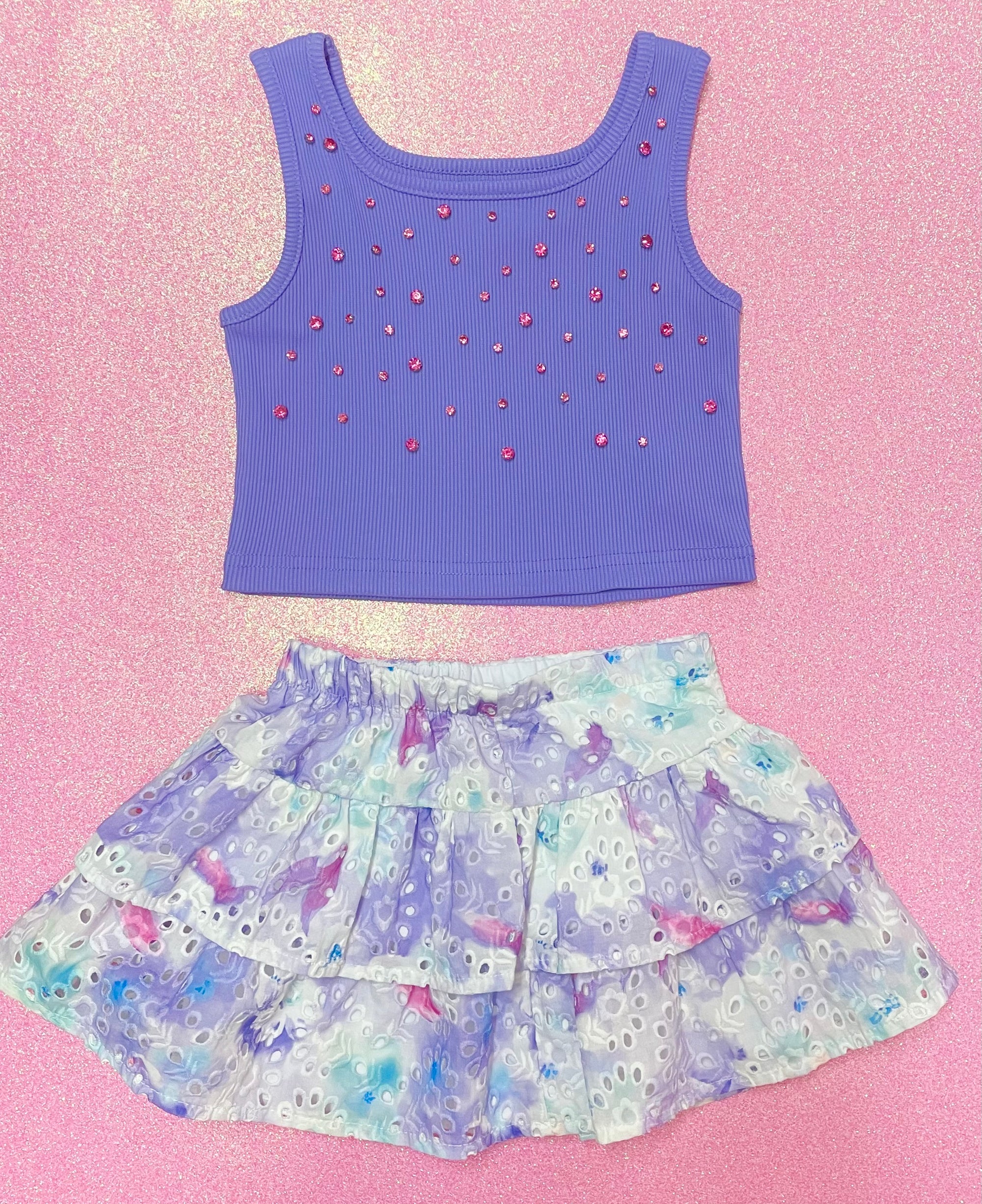 Mia New York Eyelet Skort * Built In Shorts *