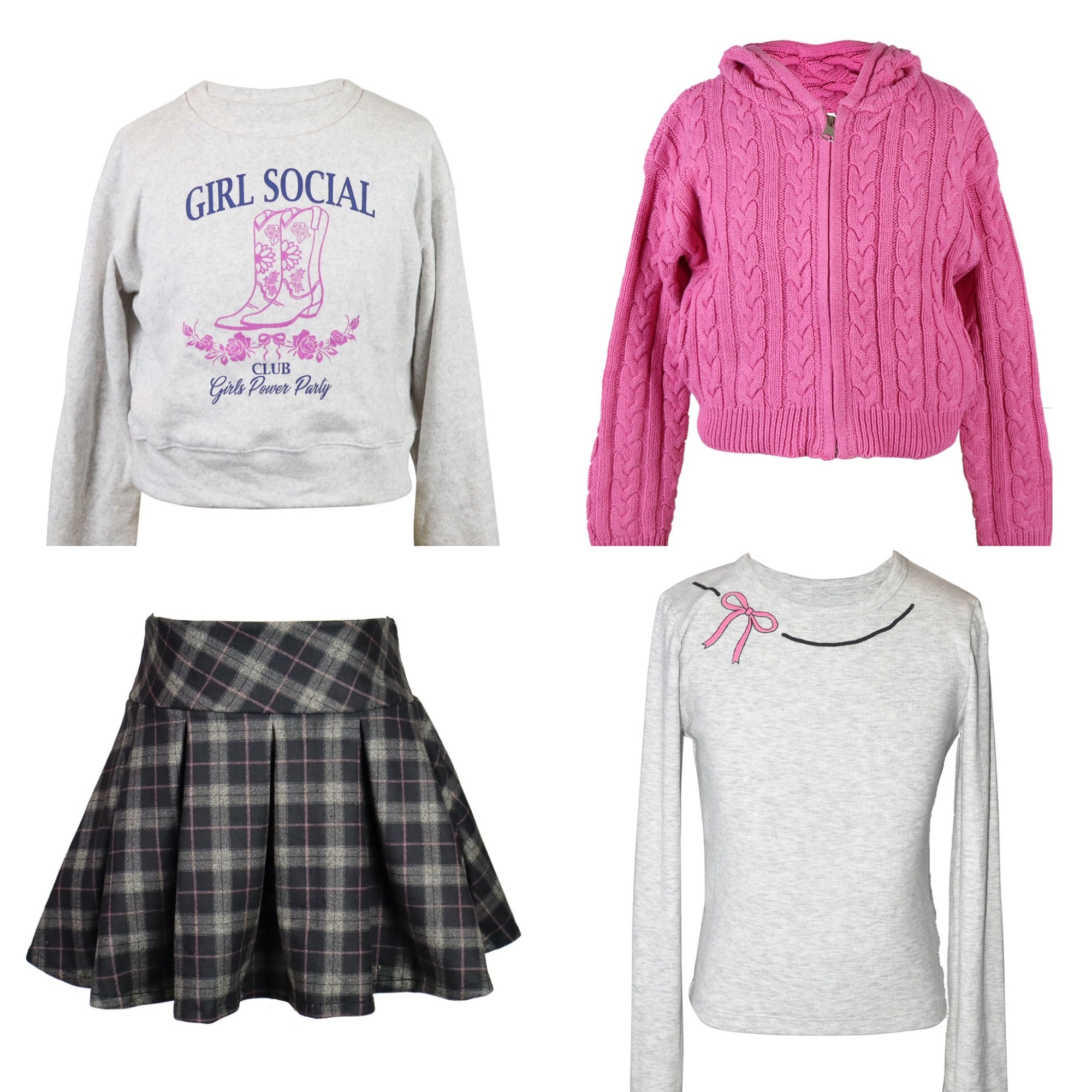 Flowers By Zoe Grey + Pink Plaid Skort * Built In Shorts *