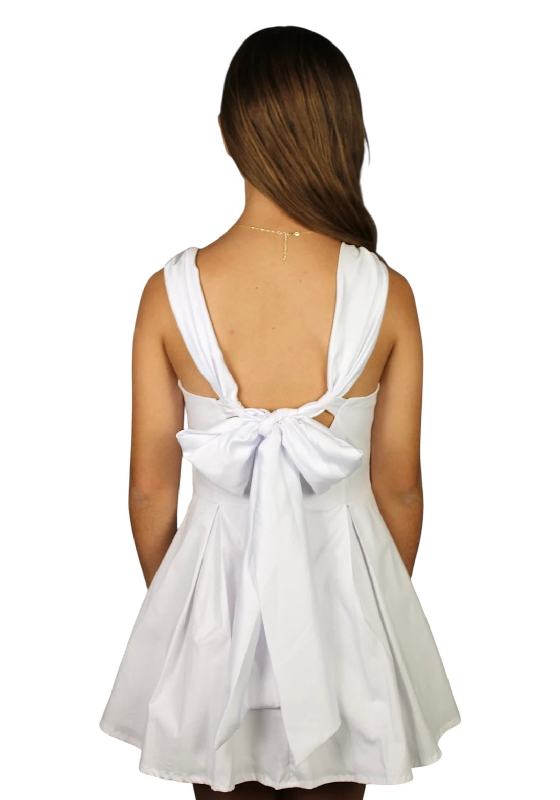 If So Tween Bow Back Dress - White