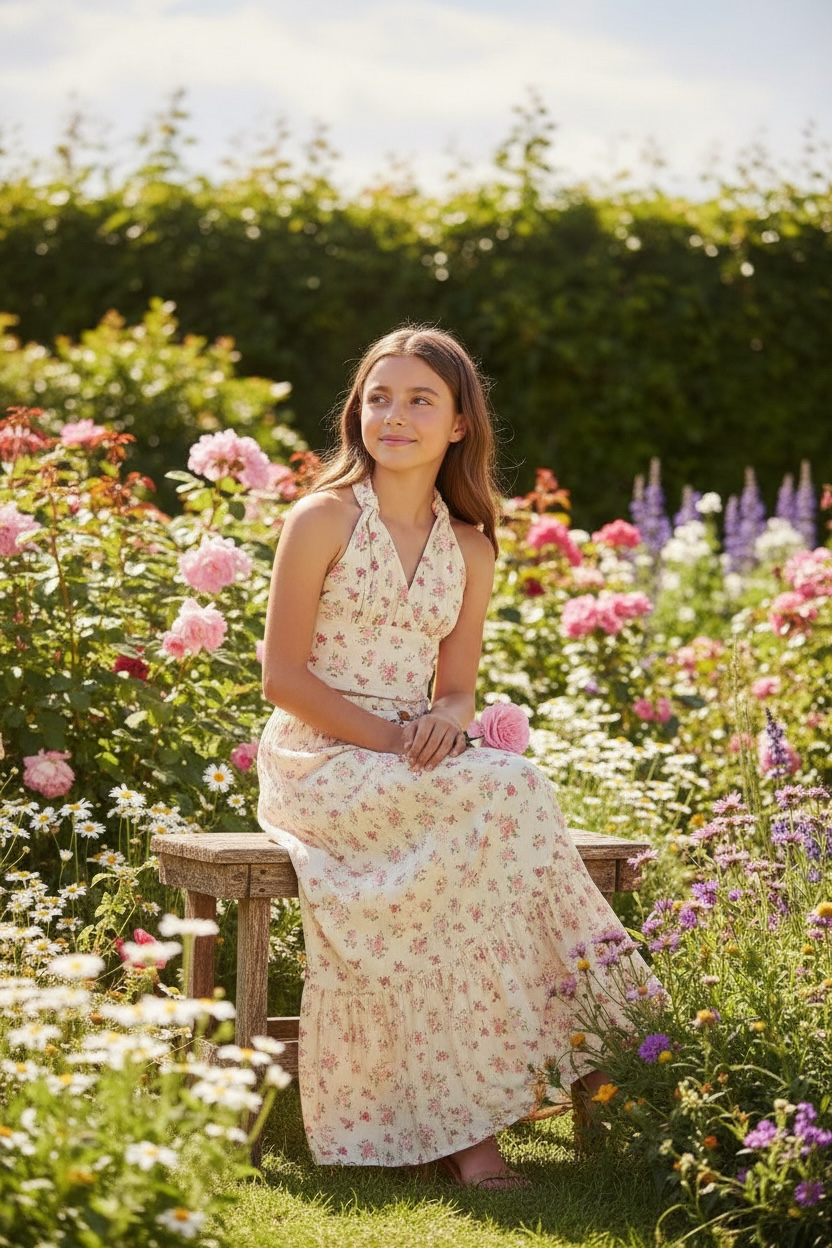 KatieJ NYC Tween Yvonne Halter Top - Vintage Bunches