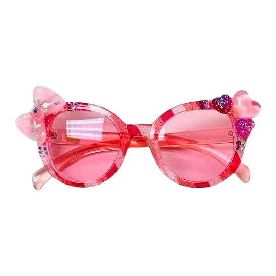 Bari Lynn Pink Hearts + Bow Sunglasses