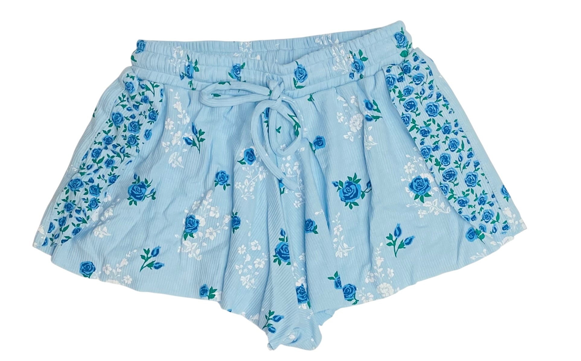 FBZ Flowers By Zoe Blue Floral Fly-Away Shorts