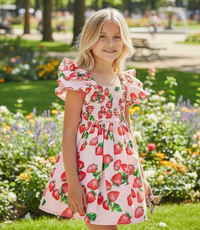 Shade Critters Smocked Dress - Strawberry Bliss
