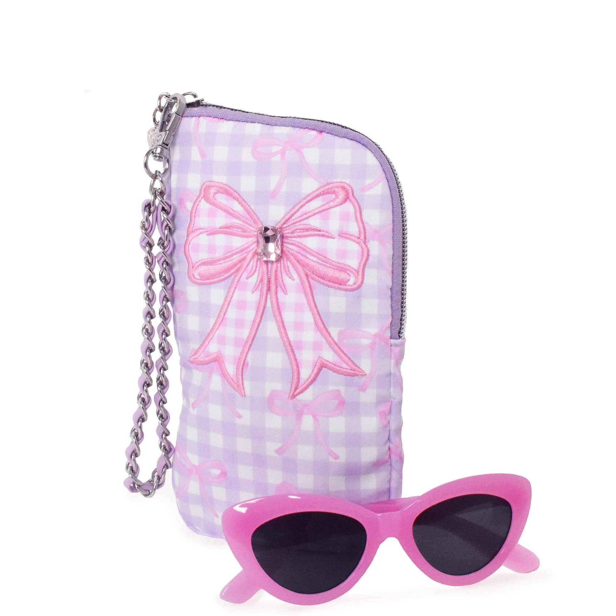 Wristlet Case and Sunglasses- Gingham