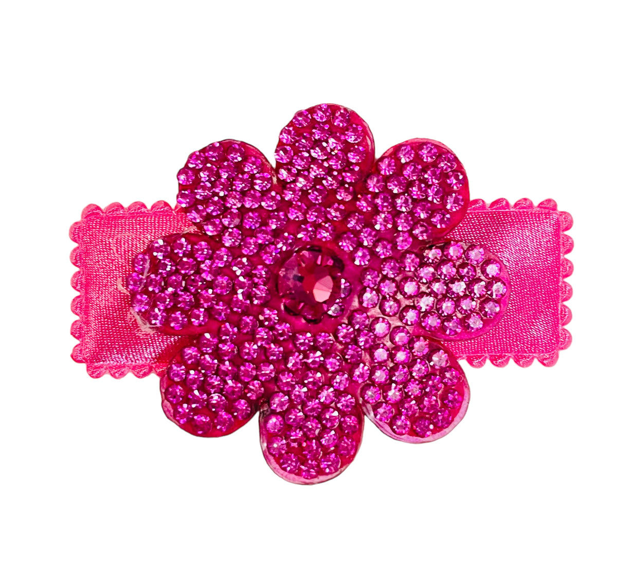 Bari Lynn 3&quot; Crystalized Flower Clip- Hot Pink