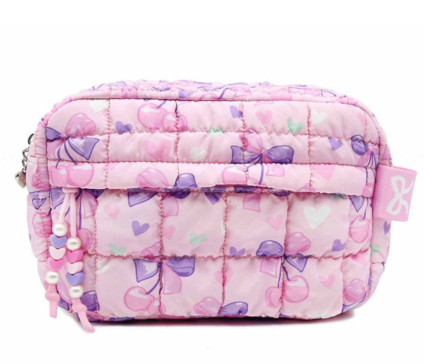 Quilted Scrunchies Cherry & Bow Printed Pouch