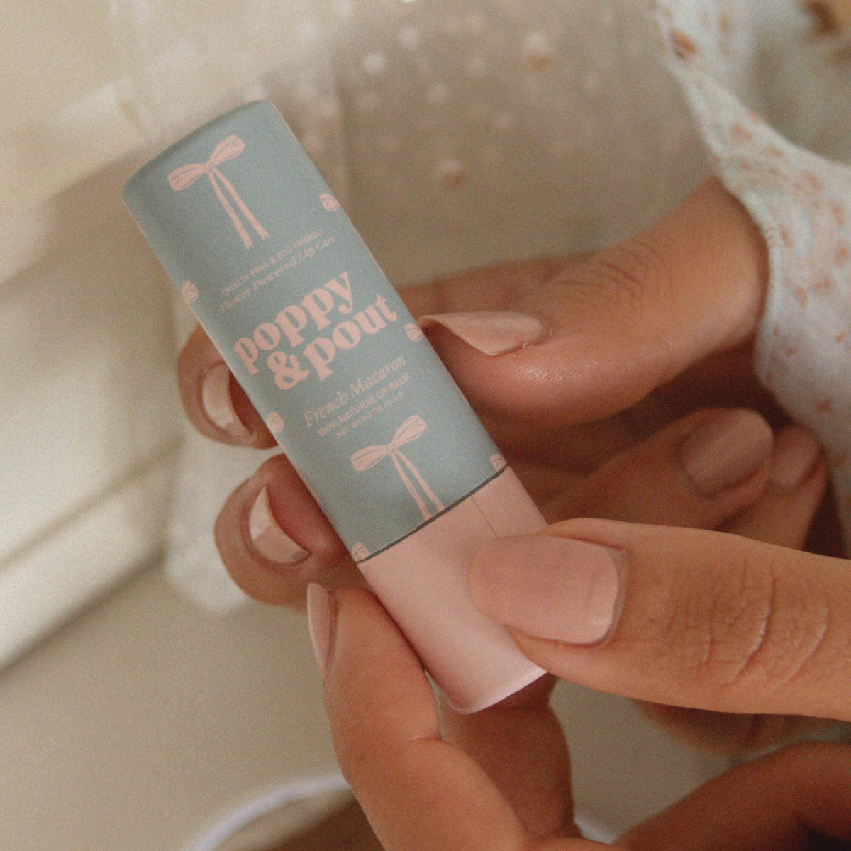 Poppy &amp; Pout All Natural Lip Balm- Coquette French Macaron