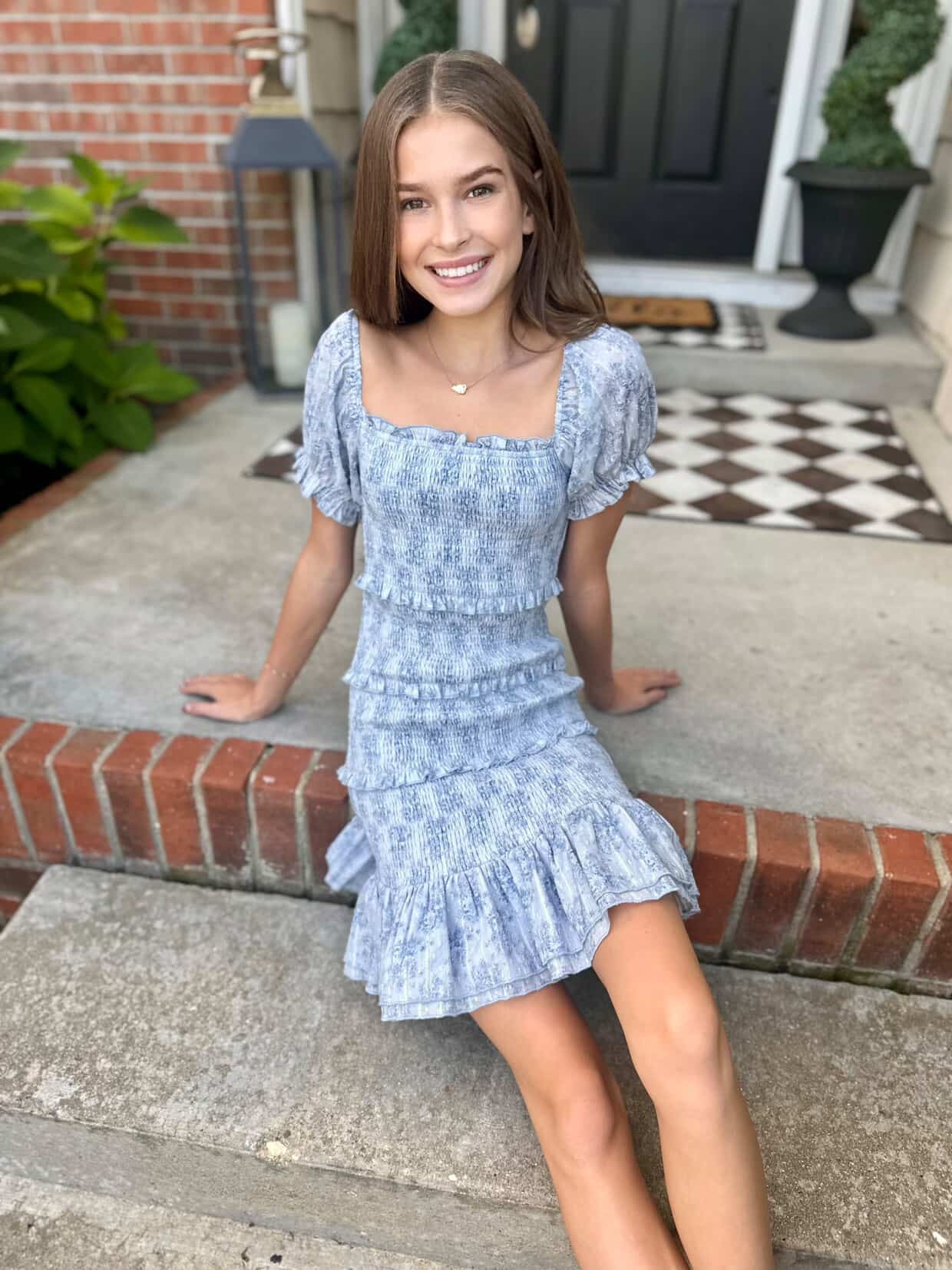 Summer Loving Milou Dress- Blue Mini Roses