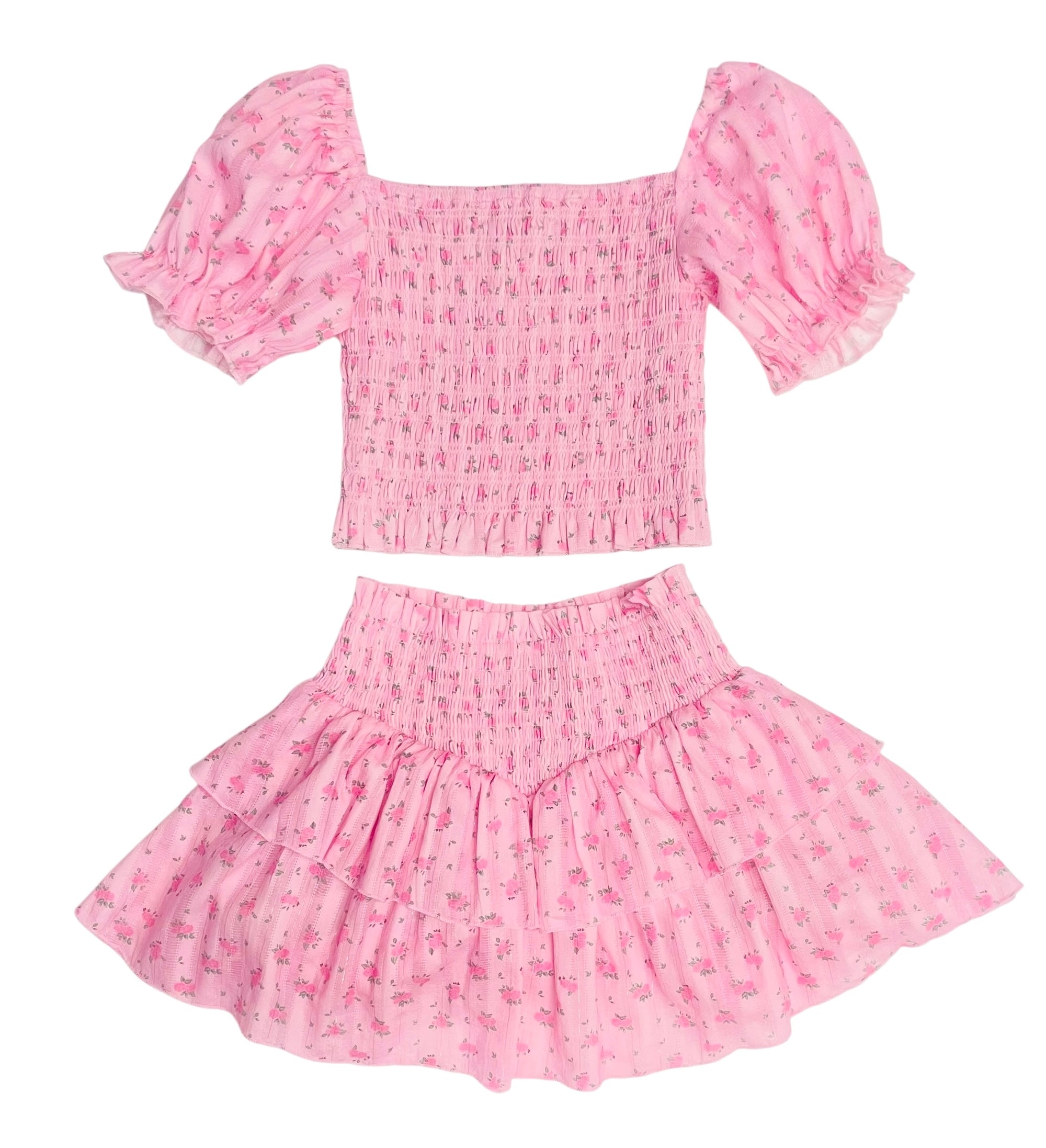 KatieJ NYC Tween Marlee Top - Blush Rose Ditsy