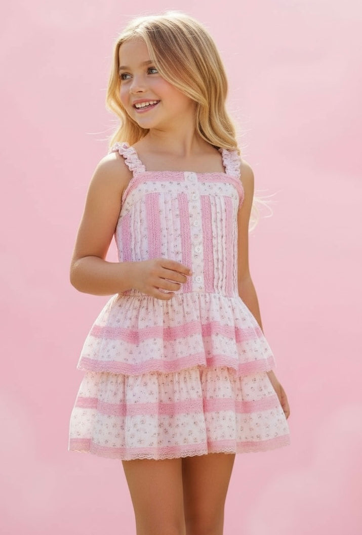 Flowers By Zoe Pink Floral Print Dress