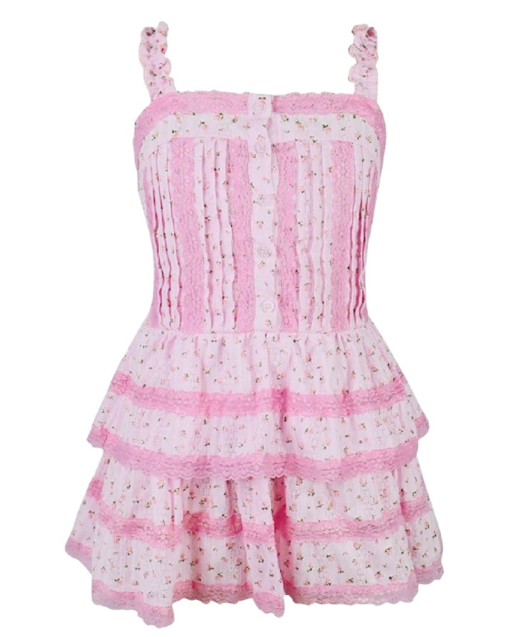 Flowers By Zoe Pink Floral Print Dress