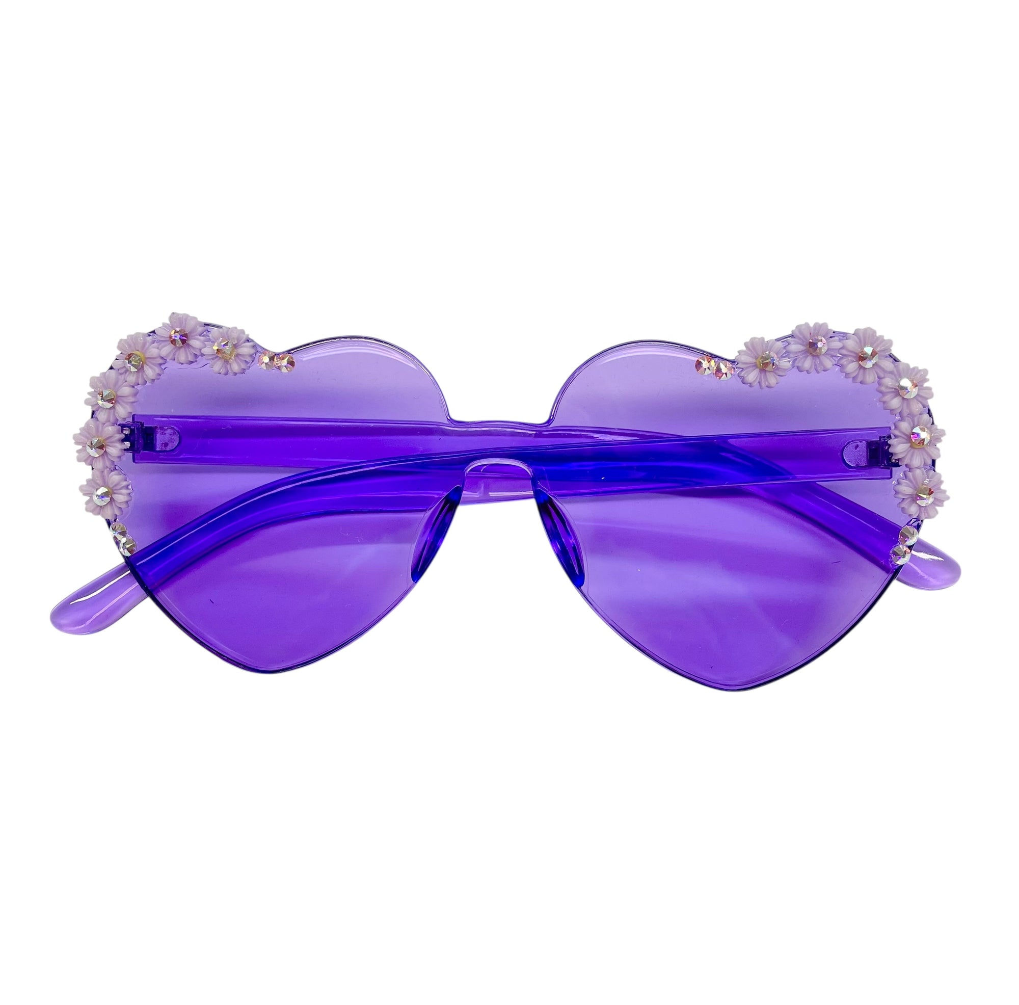 Bari Lynn Purple Floral Heart Sunglasses