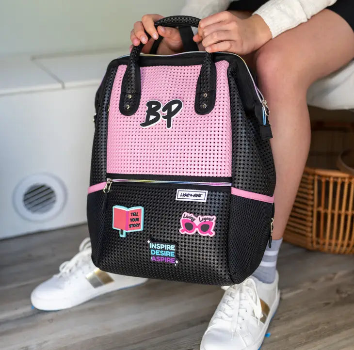 Light + Nine Black/Pink Tweeny Tall Backpack -Customize With Gibets!