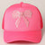 Rhinestone Bow Patch Trucker Hat- Hot Pink