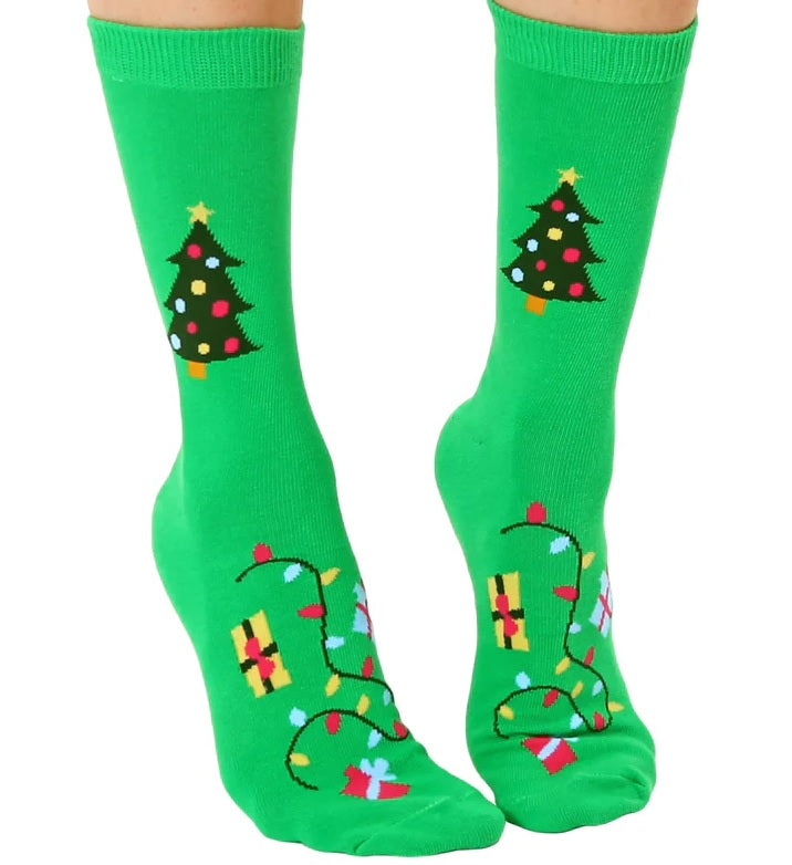 Living Royal 3D Crew Socks- Holiday Tree