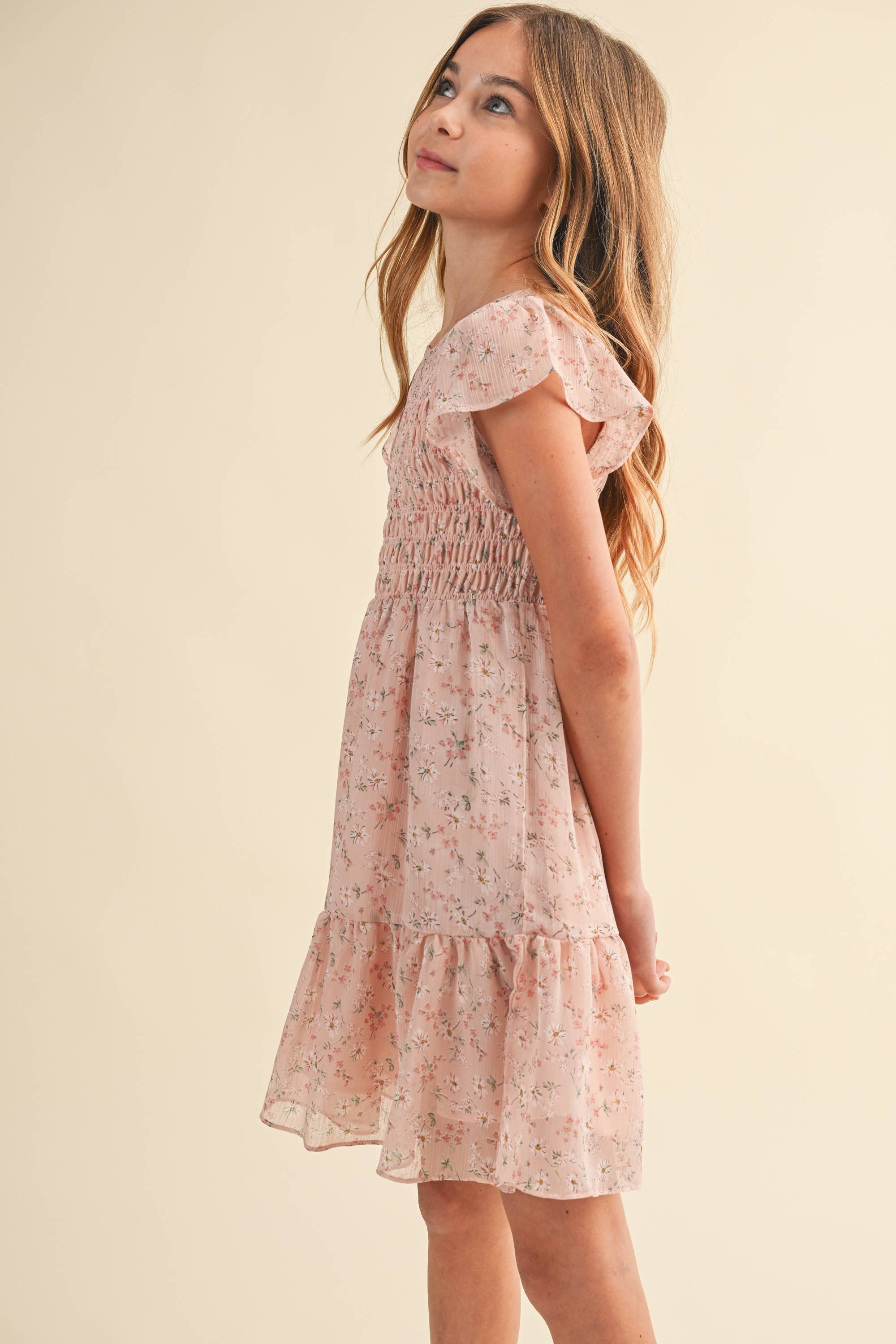 Heart & Arrow Tween Floral Smocked Dress