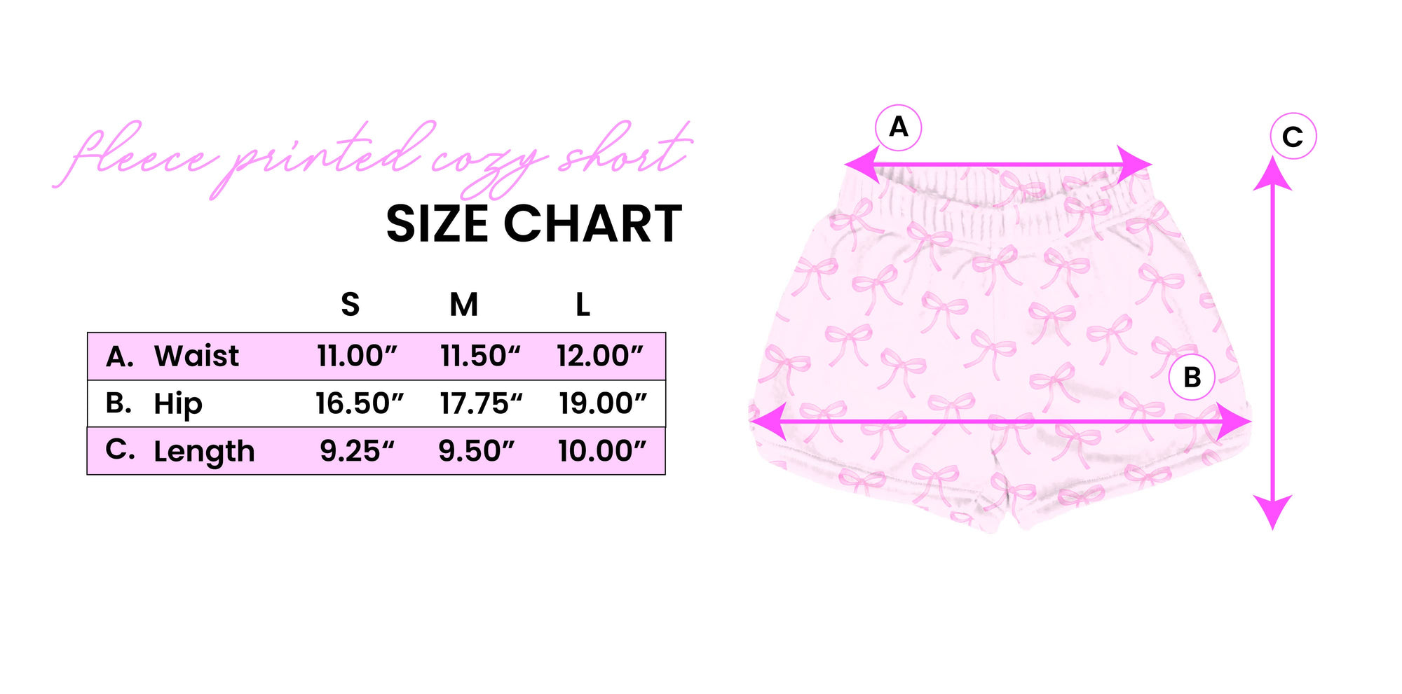 Fleece Printed Cozy Shorts-Orchid Floral Bow Print