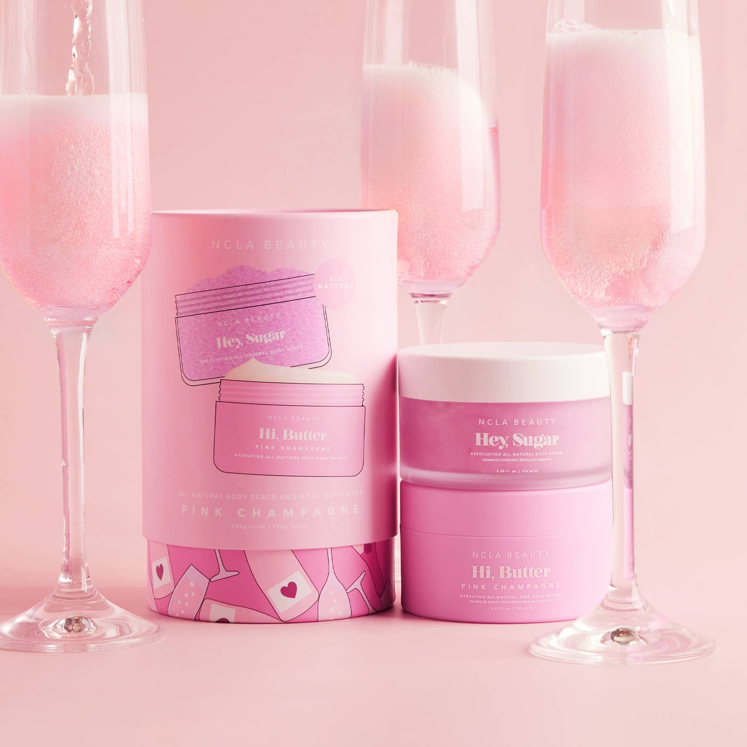 Pink Champagne Body Scrub + Body Butter Gift Set