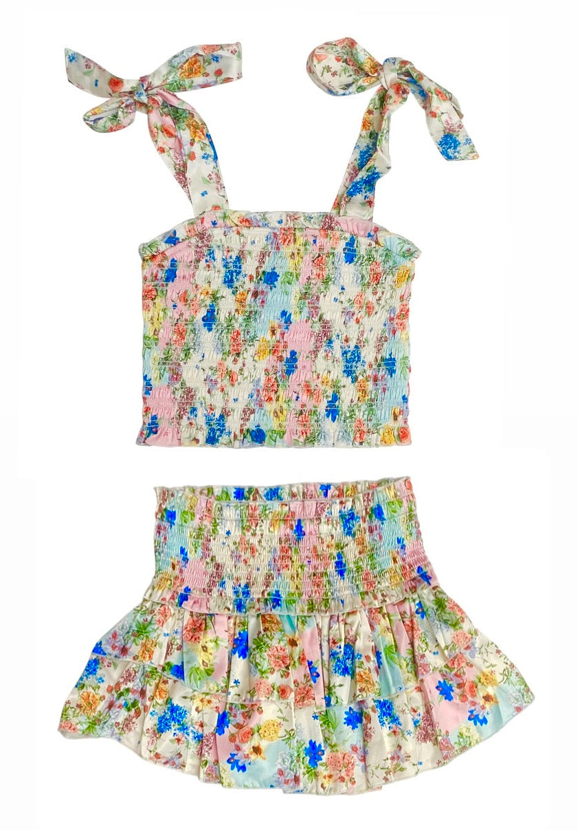 KatieJ NYC Tween Bianca Skirt- Patchwork Floral