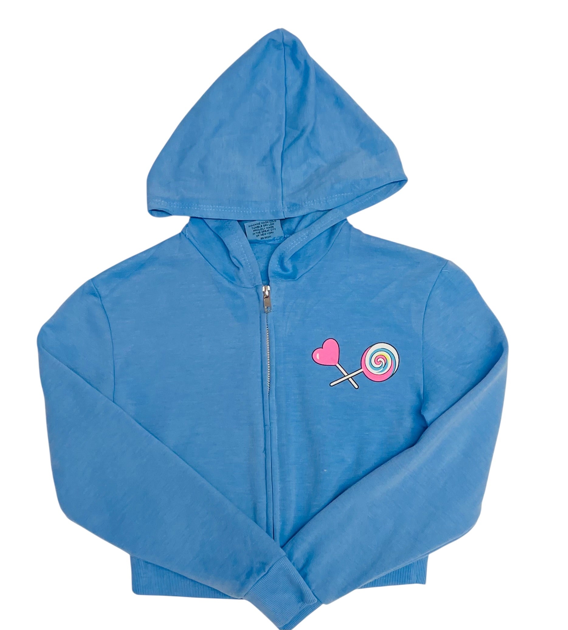 Firehouse Girls Candy Toss Zip Up Hooded Sweatshirt  - Ice Blue