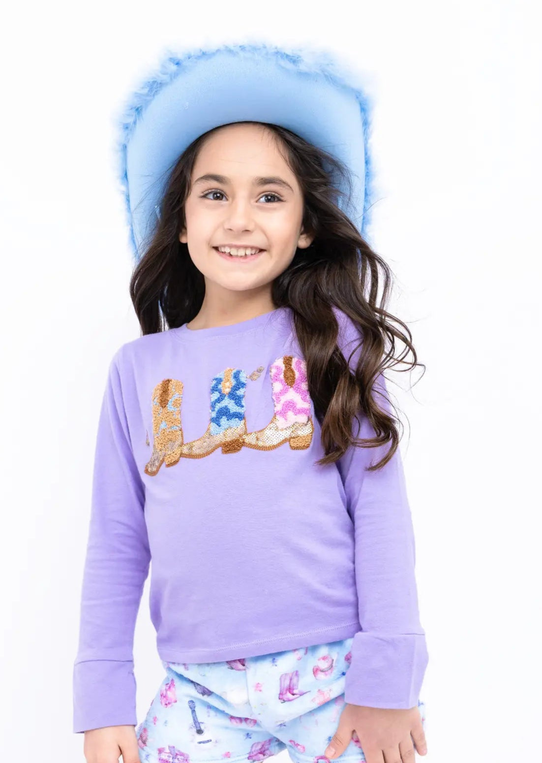Preppy Goose 2pc Tee + Plush Pant Set-Wild West