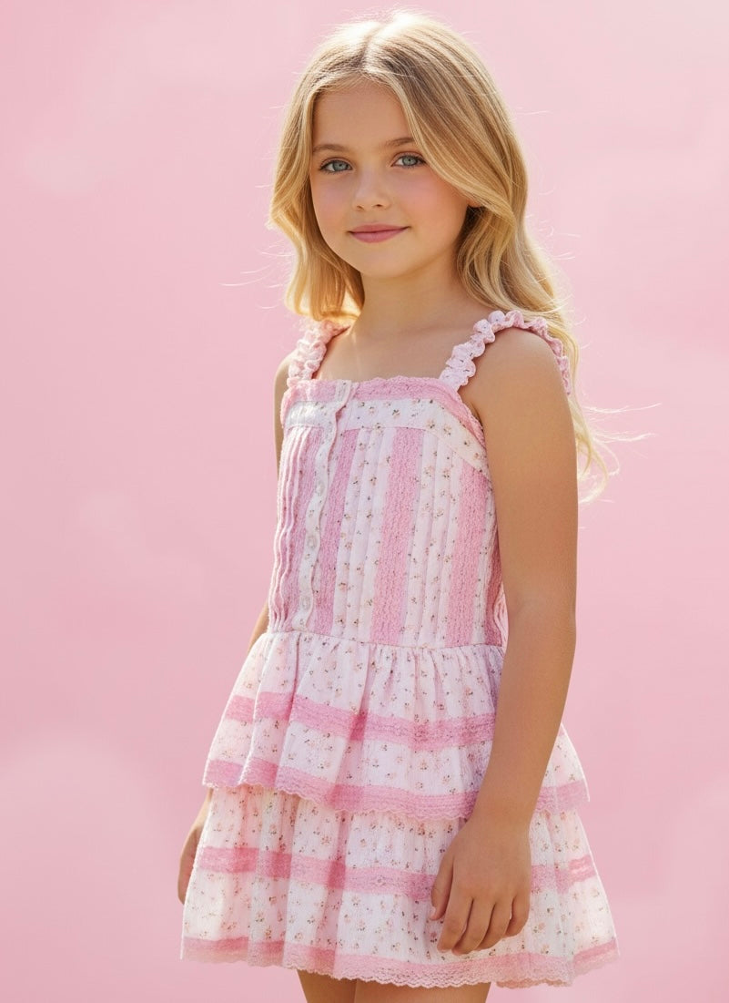 Flowers By Zoe Pink Floral Print Dress