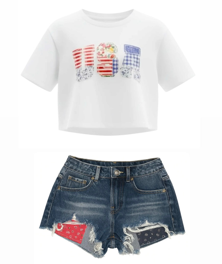 Camiseta con gráfico patriótico "Sweet Wink"
