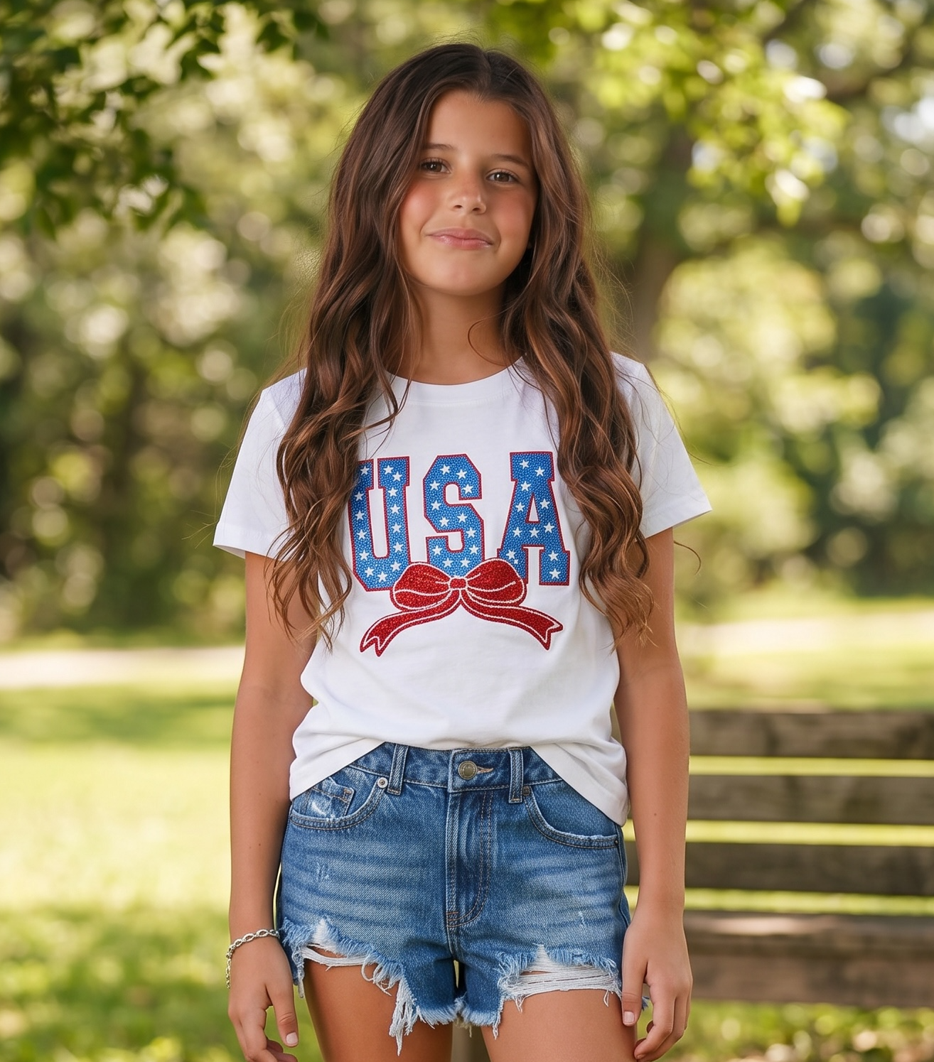 Sweet Wink USA Stars & Bow Patch T-Shirt