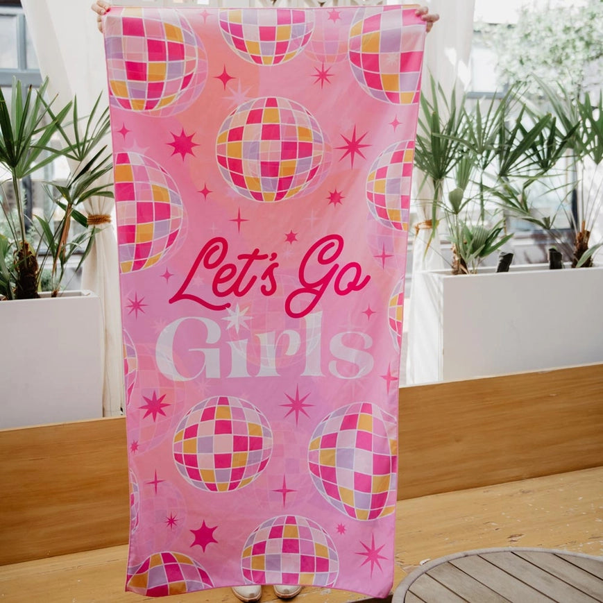 Let&#39;s Go Girls Quick Dry Jumbo Beach Towel &amp; Bag