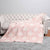 Happy Face Patterned Throw Blanket 50 X 60-  Baby Pink