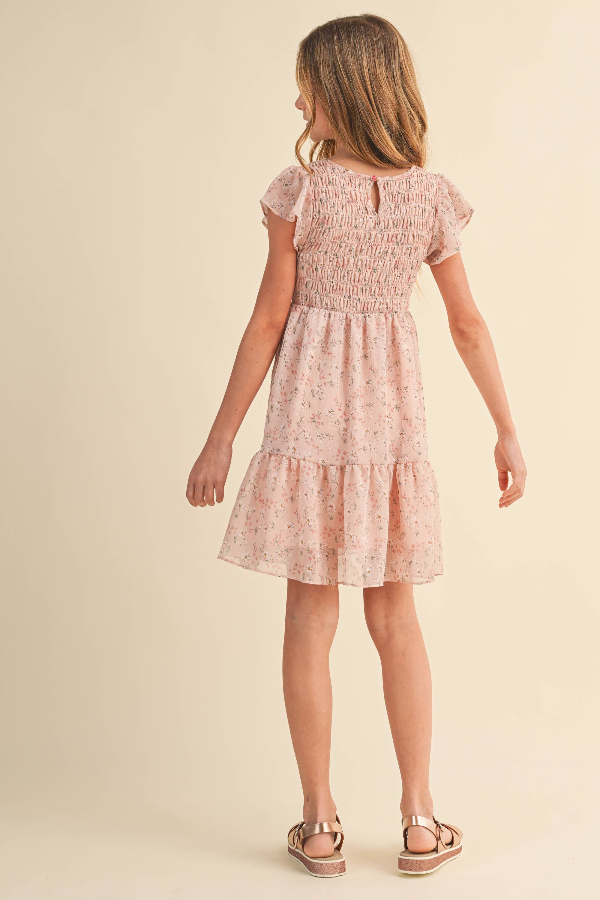 Heart & Arrow Tween Floral Smocked Dress