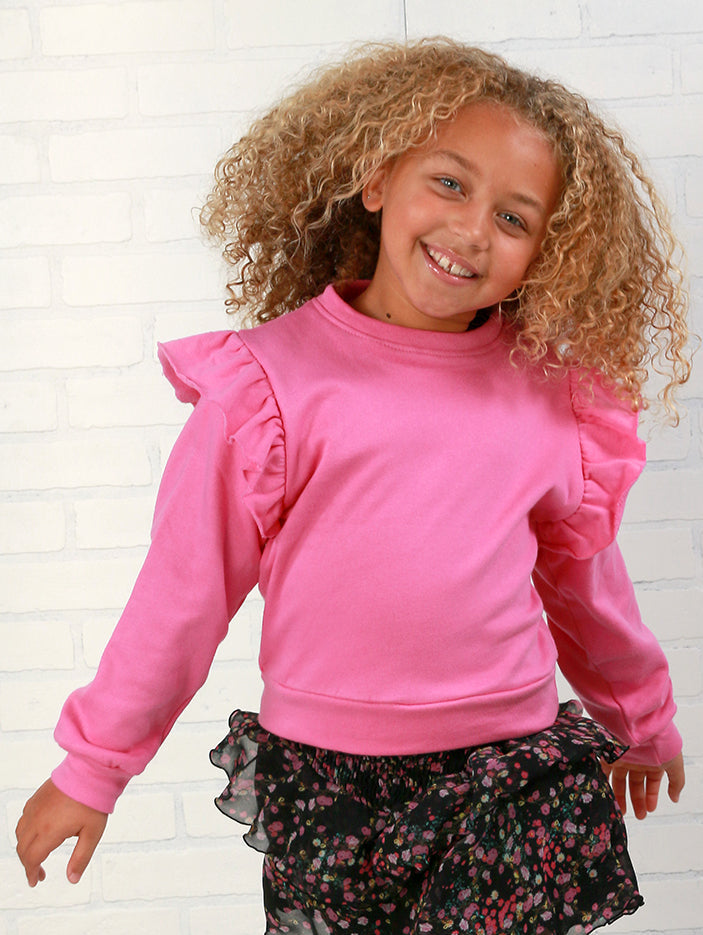 Flowers By Zoe Black + Pink Floral Ruffle Skirt